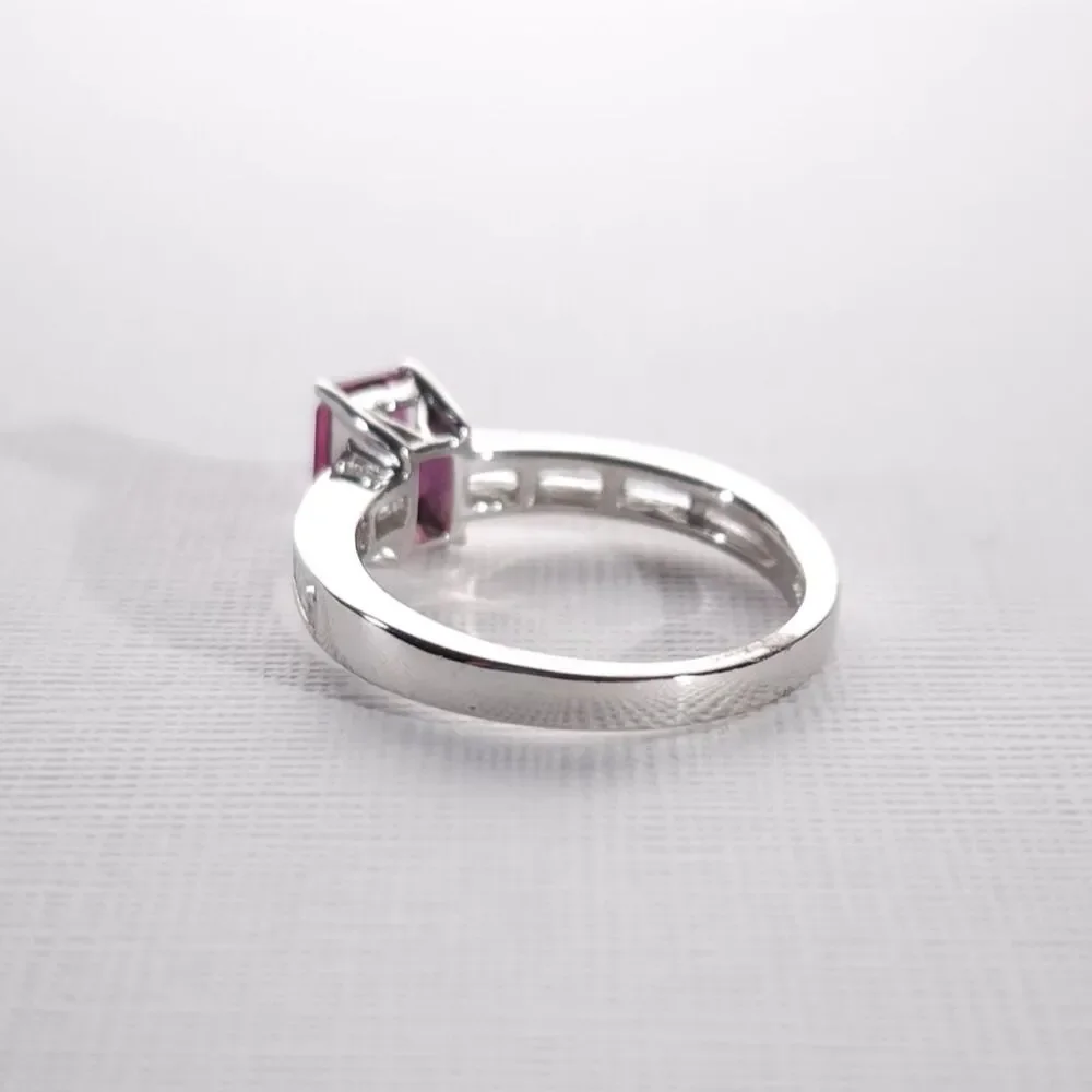 Bixbite and White Topaz Ring Size 5